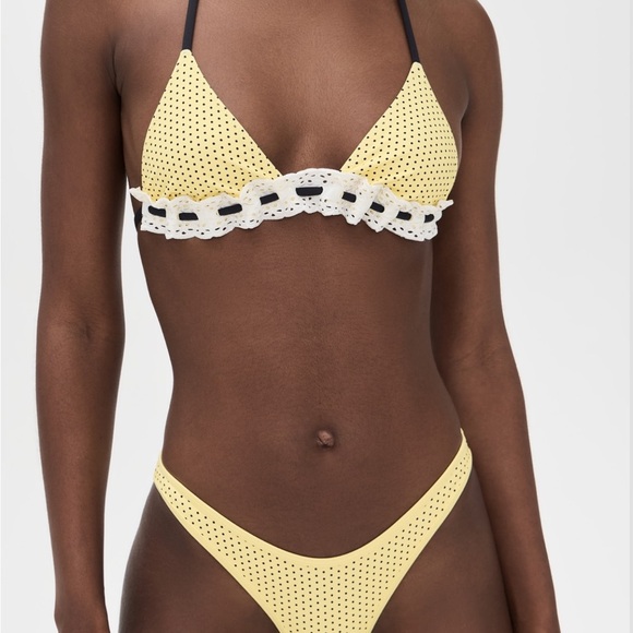 NWT Frankie’s Bikinis Yellow Polka Dot Bikini Set - Picture 5 of 5